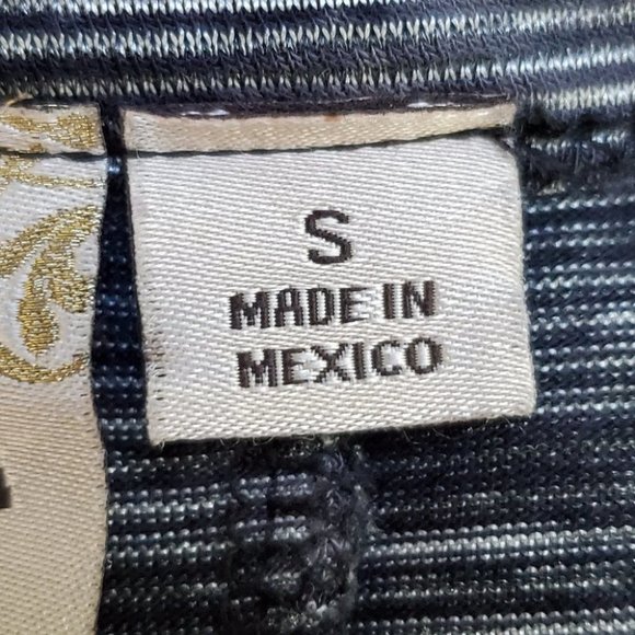 Misia Black White Drop Shoulder Back Button Detail Top Size S - Picture 11 of 12